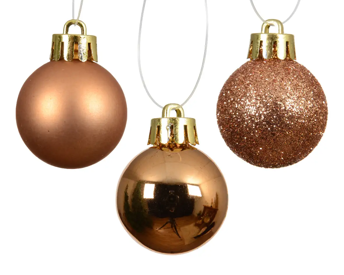 Kerstballen brandy 3 cm assorti (14 stuks)