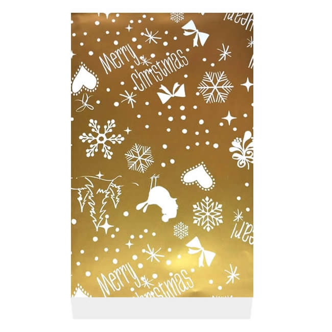Papieren zakjes kerst goud 17 x 25 cm (50 stuks)