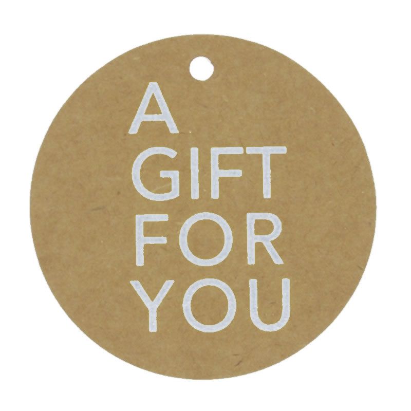 Cadeaukaartje a gift for you zilver 5 cm (50 stuks)