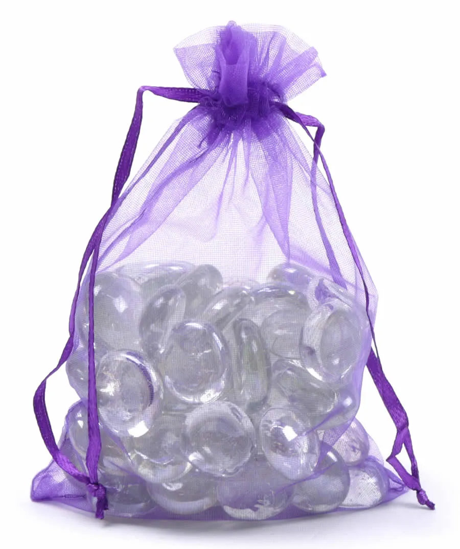 Organza zakjes paars 7,5 x 10 cm (50 stuks)