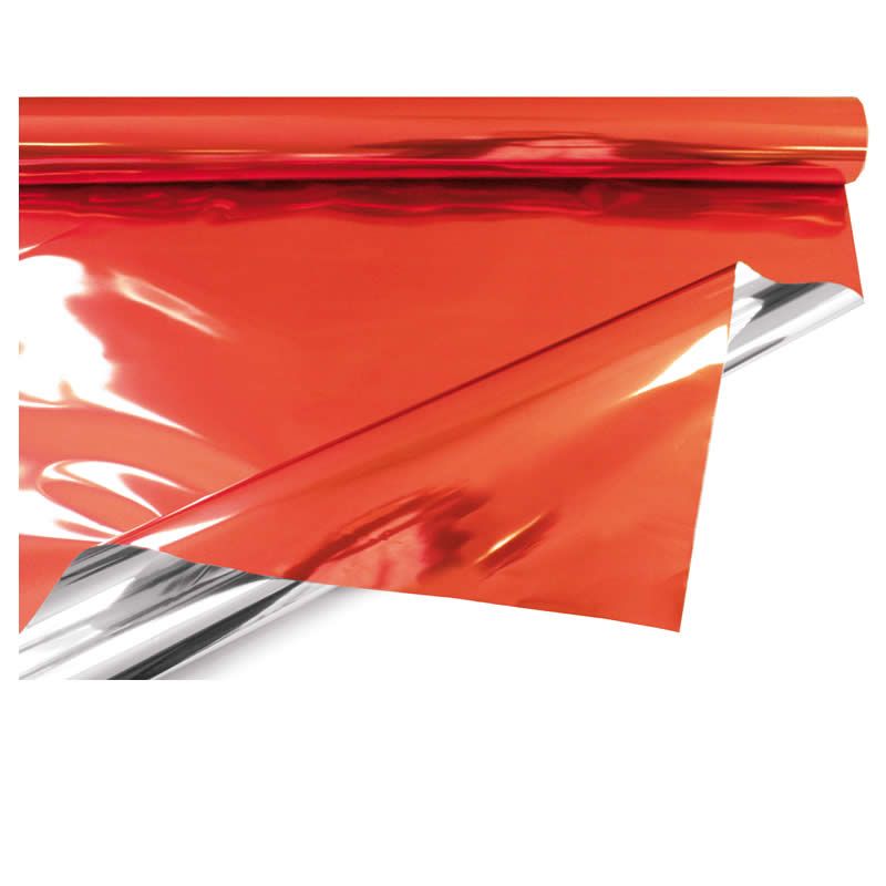 Inpakfolie metallic rood 69 cm (50 meter)