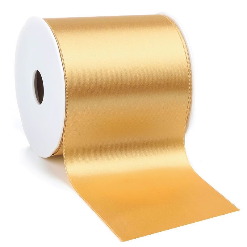 Satijnlint 100 mm goud (25 meter)