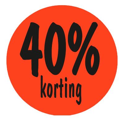 Kortingsetiket 40% 35 mm  (500 stuks) 