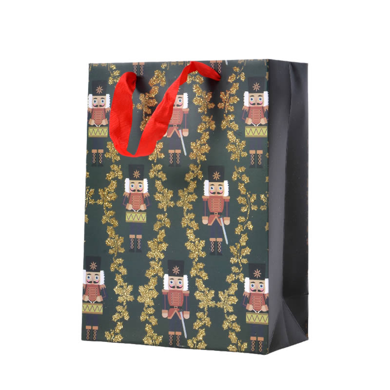 Kersttassen nutcracker groen 26 x 10 x 32 cm (6 stuks) 