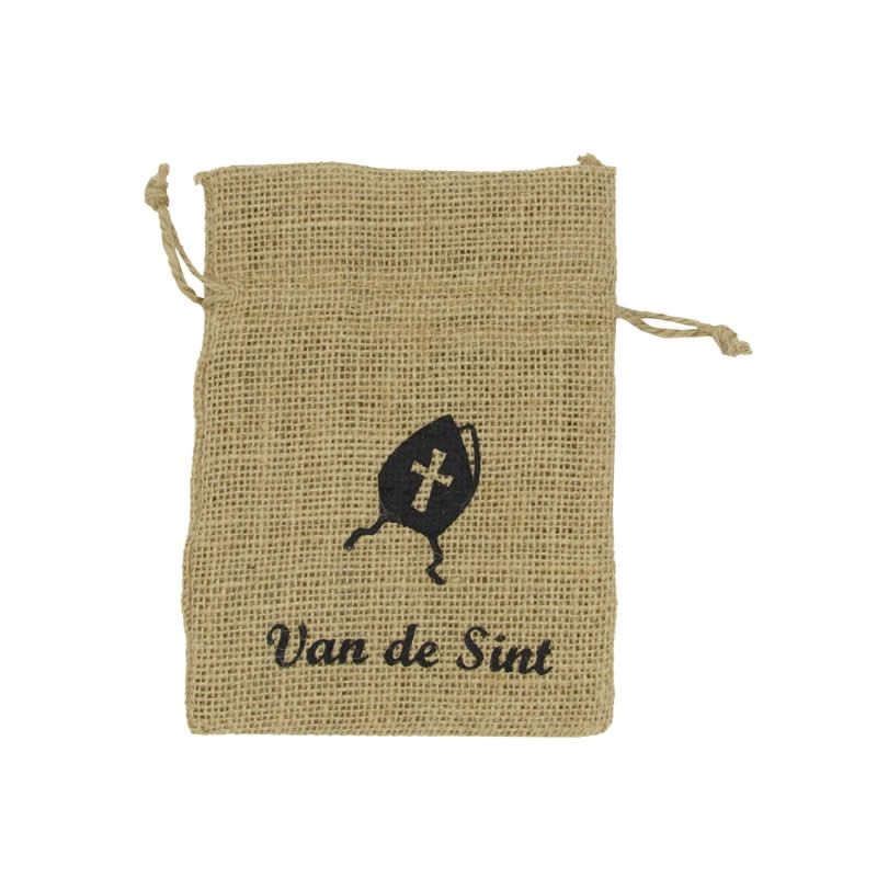 Jute Sinterklaas zakjes 12 x 17 cm (10 stuks)