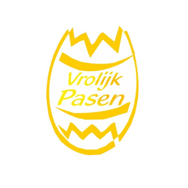 Wensetiket Vrolijk Pasen geel (500 stuks)