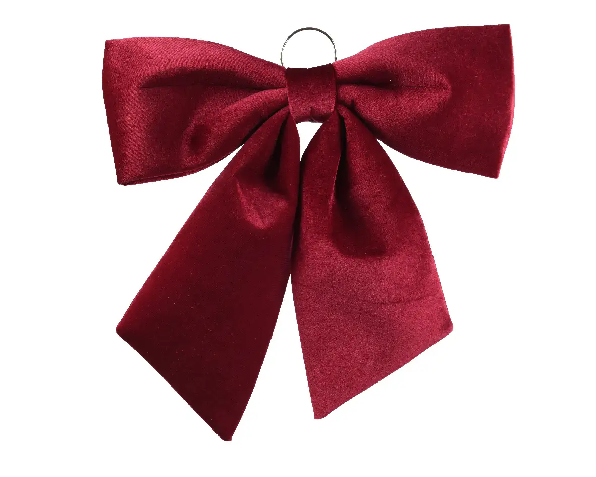 Decoratie strik velvet bordeaux 48 cm XL (per stuk)