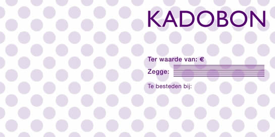 Cadeaubon met stip paars (25 stuks)