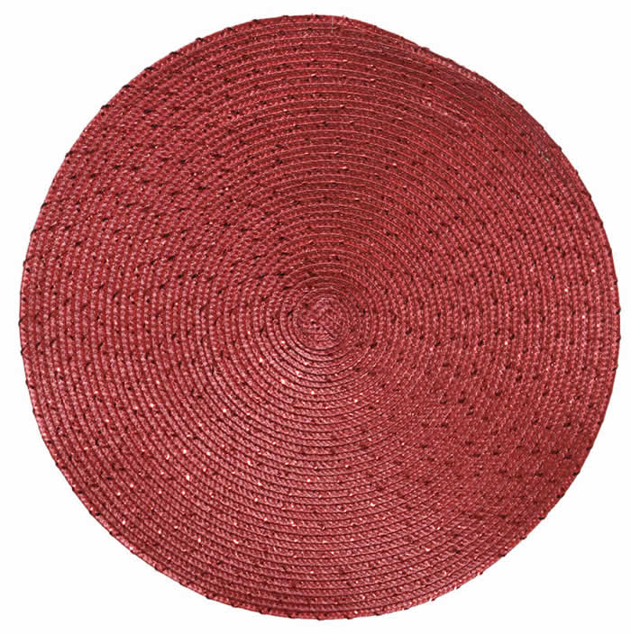 Placemat rond rood 38 cm (1 stuk)