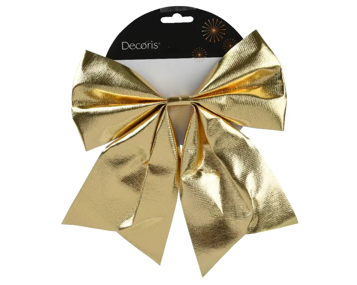Decoratie strikken shiny goud 24 cm (per stuk)