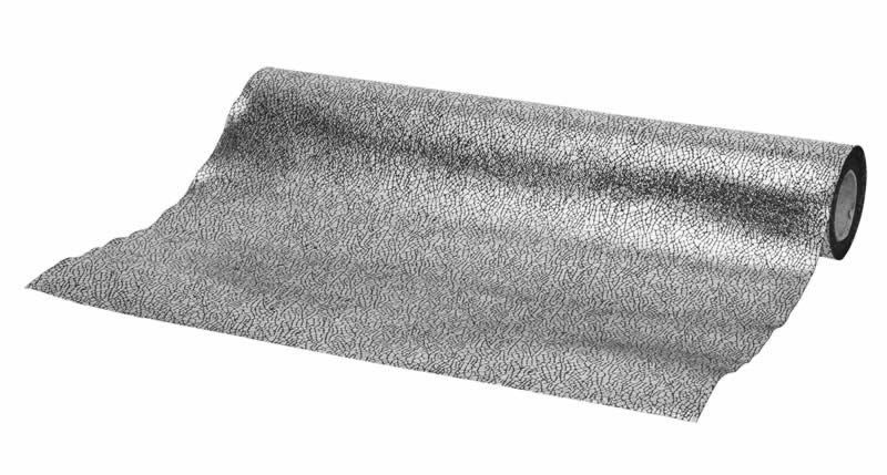 Tafelloper jute glans zwart met zilver 28 cm (2,7 meter)