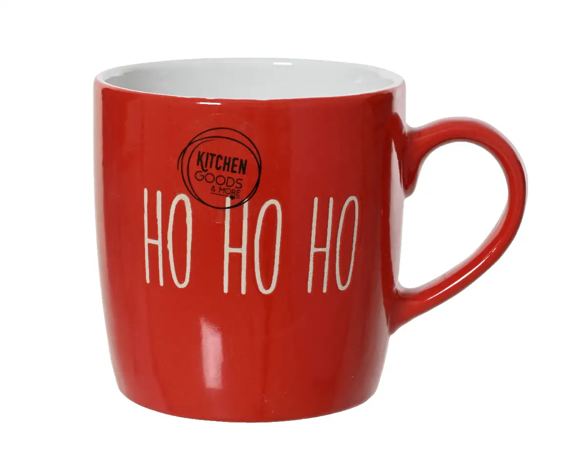 Kerstmok HoHoHo rood 9 cm (per stuk)