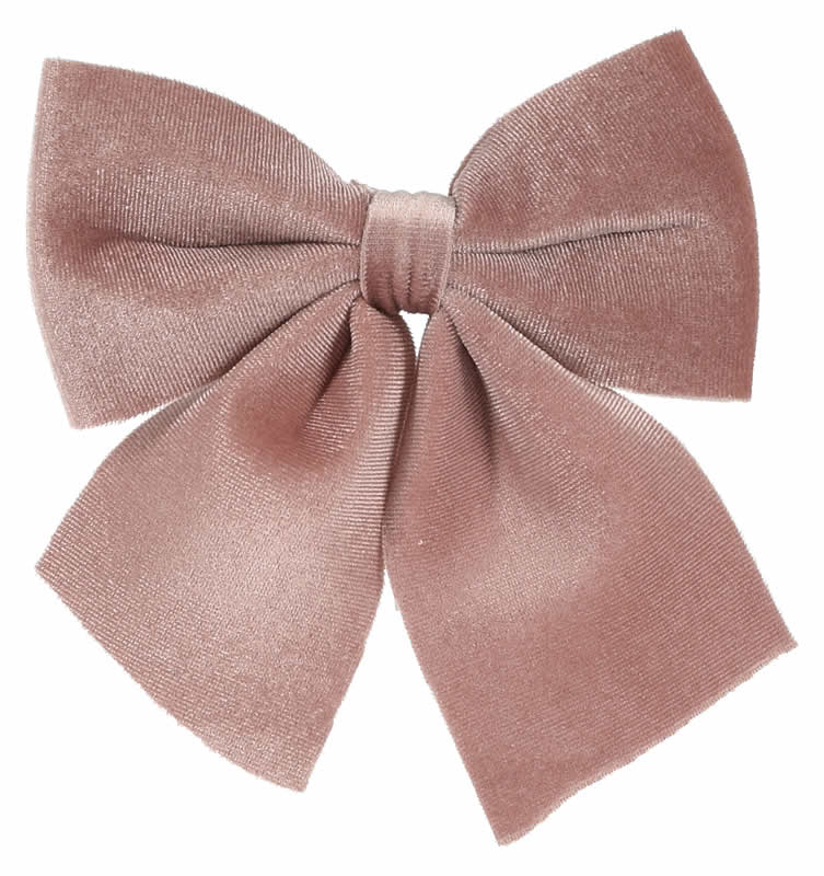 Decoratie strik velvet roze 10 cm (3 stuk)