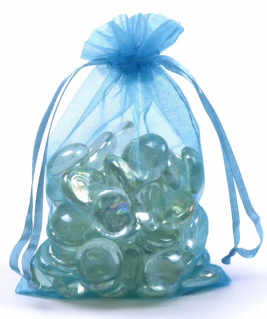 Organza zakjes turquoise 13 x 18 cm (50 stuks)