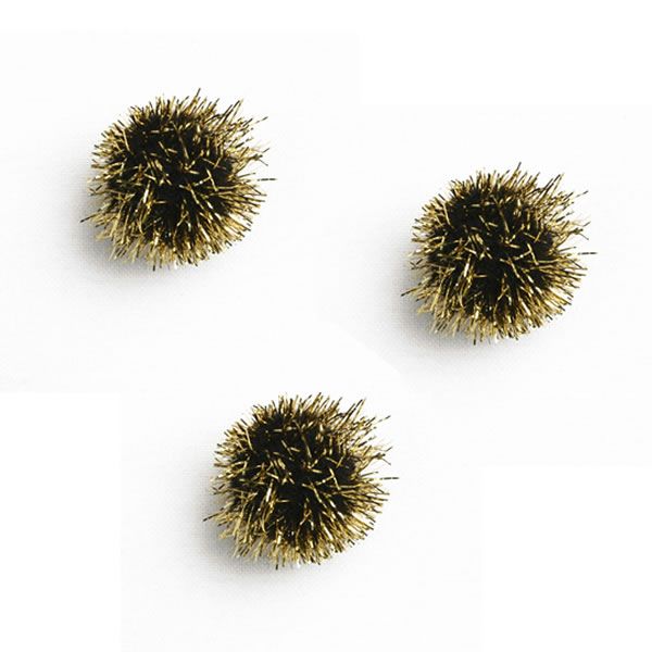 Plakdecoratie pombow zwart / goud (100 stuks)