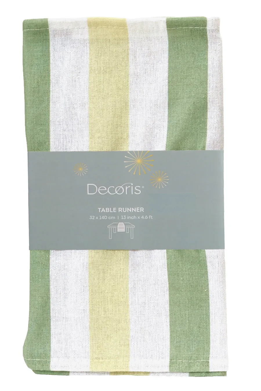 Tafelloper summer stripes groen 32 cm (1,4 meter)