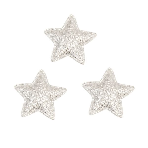Decoratie sterren lurex zilver 3 cm (50 stuks)
