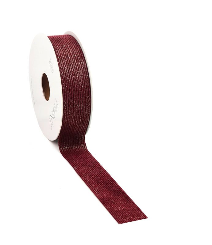 Cadeaulint corduluxe bordeaux 25 mm (10 meter)