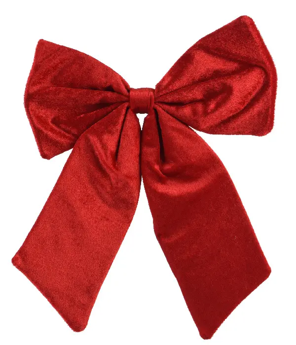 Decoratie strik velvet rood 30 cm (per stuk)