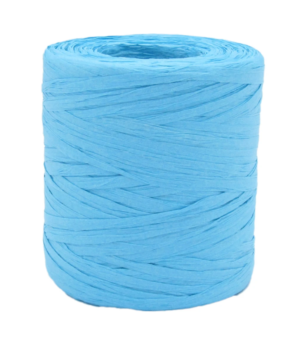 Raffia lint turquoise 5 mm rol (200 meter)