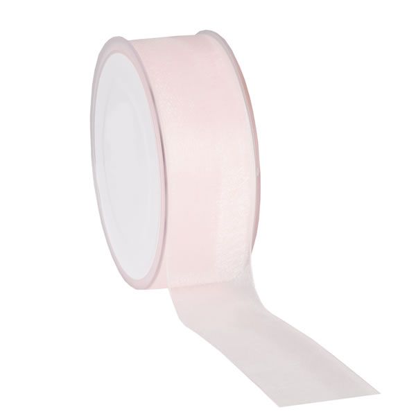 Organza lint roze 38 mm (50 meter)