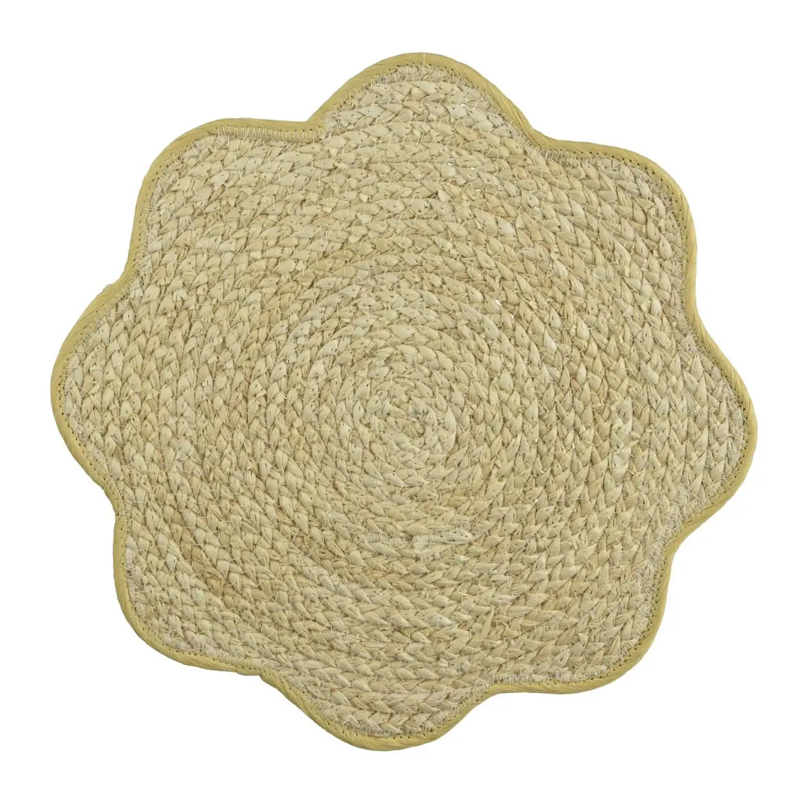 Placemat maisblad golvend geel 38 cm (1 stuk) Placemat maisblad golvend geel 38 cm (1 stuk)