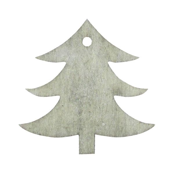 Houten hanger kerstboom whitewash 5 cm (24 stuks)