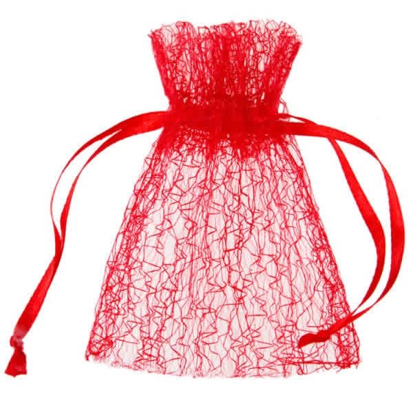 Geschenkzakjes honeycomb rood 7,5 x 10 cm (6 stuks)