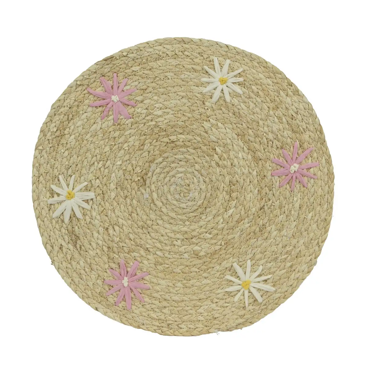 Placemat zomerbloemen roze wit 38 cm (1 stuk)