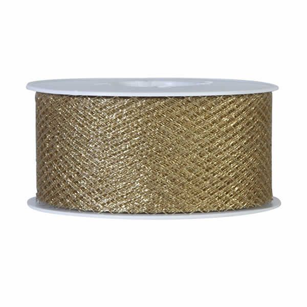 Tule lint goud metallic 50 mm (20 meter)