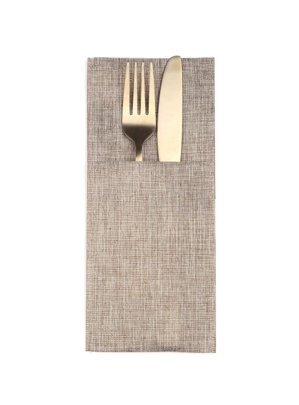 Bestekzakjes luster beige 10 x 23 cm (2 stuks)