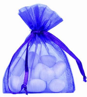 Organza zakjes kobalt blauw 15 x 23 cm (50 stuks)