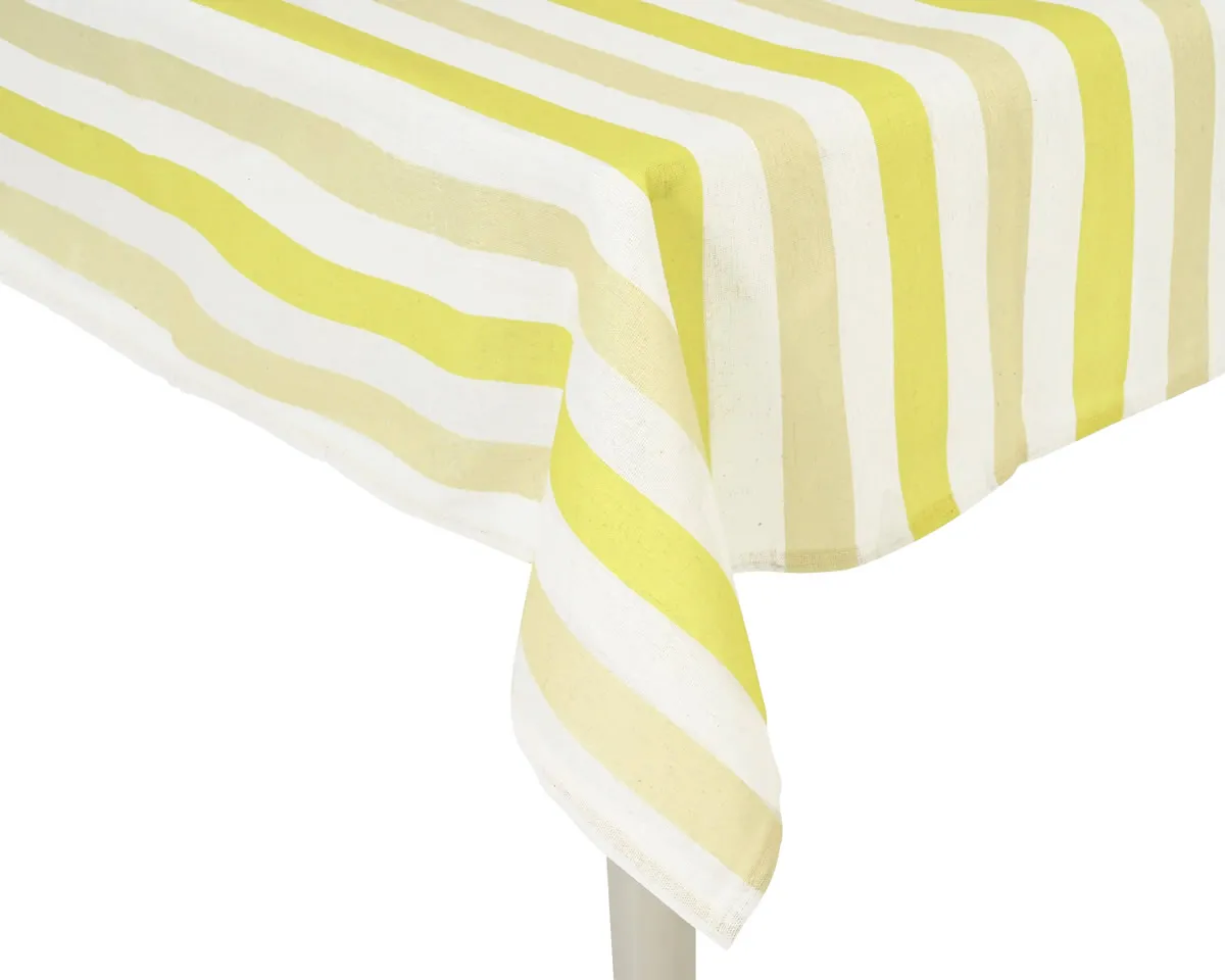 Tafelkleed summer stripes geel 140 x 250 cm (per stuk)