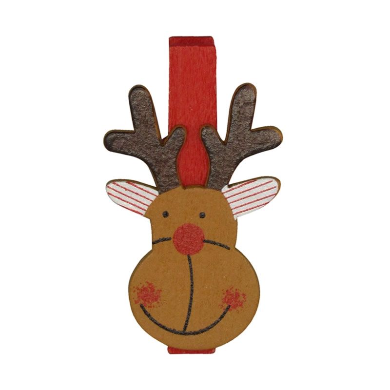 Houten knijper met rendier 3,5 cm (36 stuks)