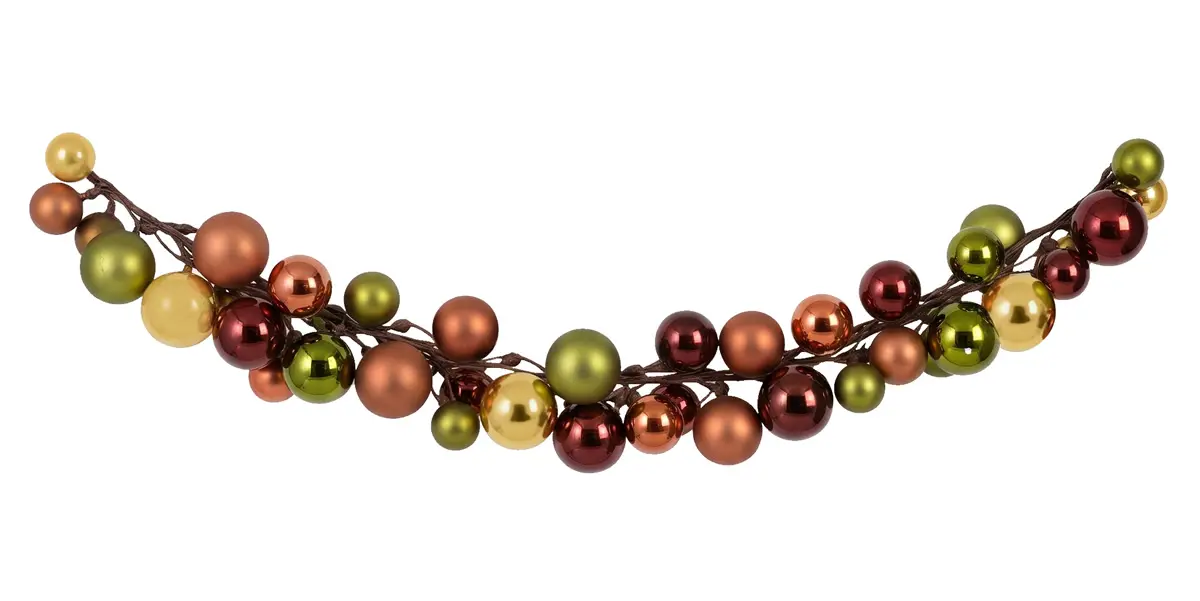 Kerstballen slinger bruin groen goud 180 cm (per stuk)