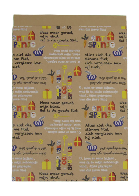 Sinterklaas zakjes liedjes kraft 21 x 30 cm (50 stuks)