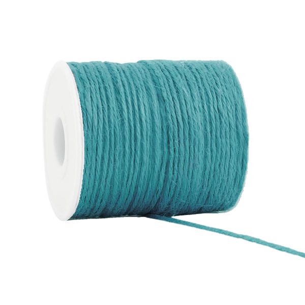 Jute touw turquoise 2 mm (100 meter)