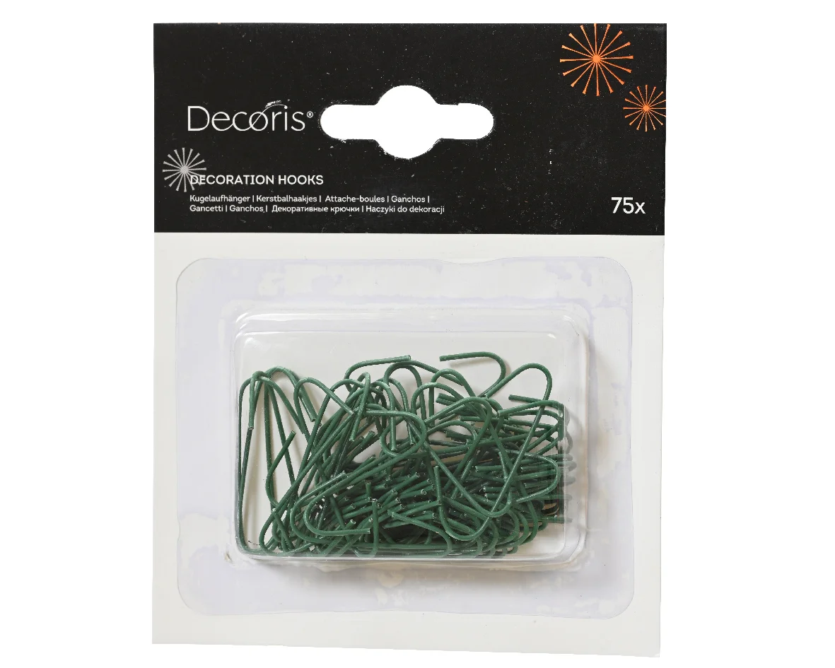 Kerstbalhaakjes groen (75 stuks) 