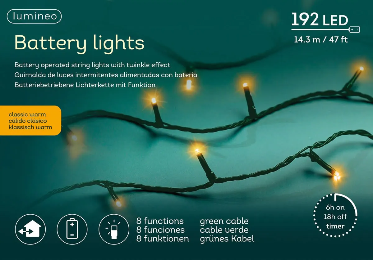Kerstverlichting classic warm 192 LED (14,3 meter)