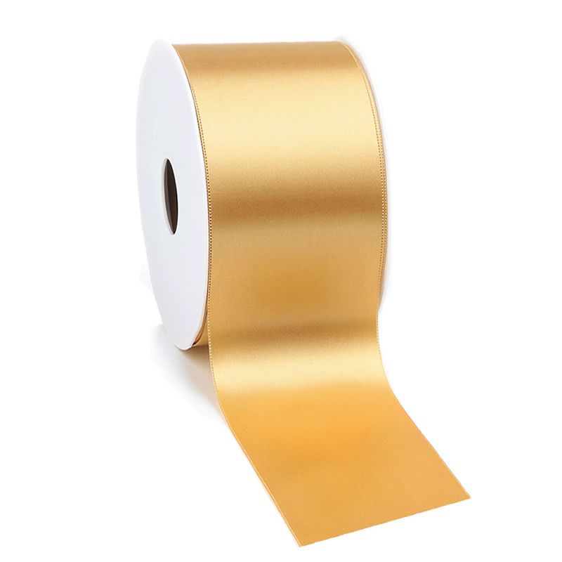 Satijnlint 70 mm goud (25 meter)