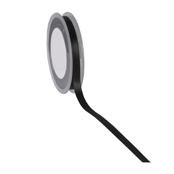 Satijnlint 10 mm zwart (25 meter)