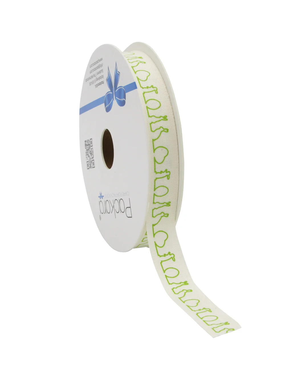 Katoenen lint Happy Easter groen 15 mm (20 meter) Katoenen lint Happy Easter groen 15 mm (20 meter)