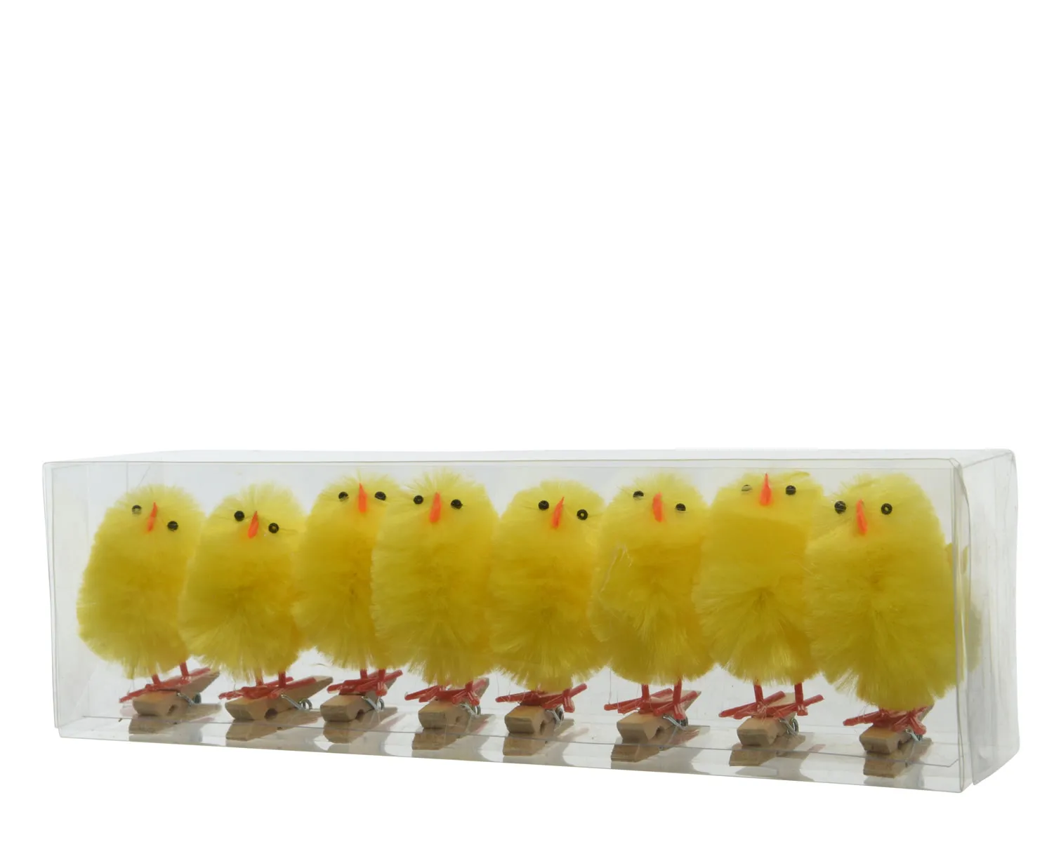 Kuikentje chenille op knijper 5,5 cm (8 stuks)