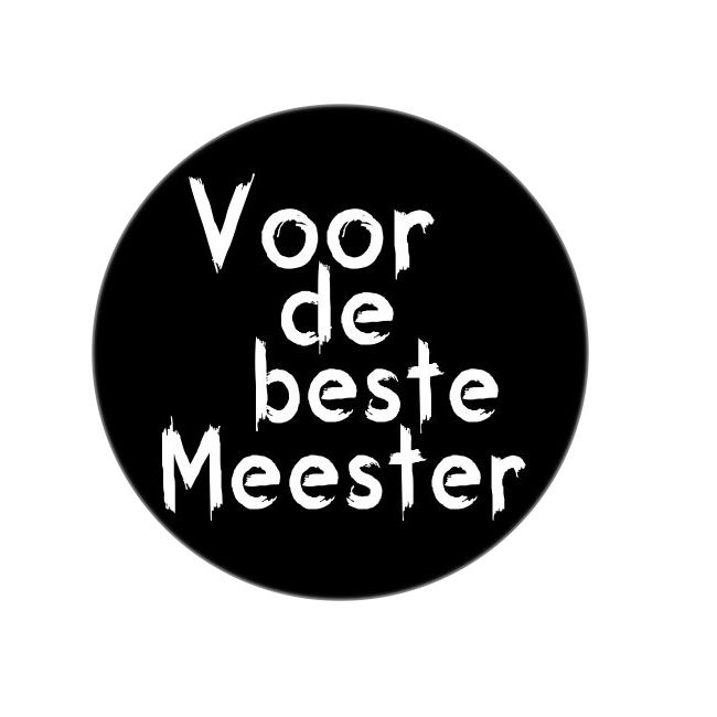 Wensetiket Beste Meester zwart rond Ø 47 mm (500 stuks)