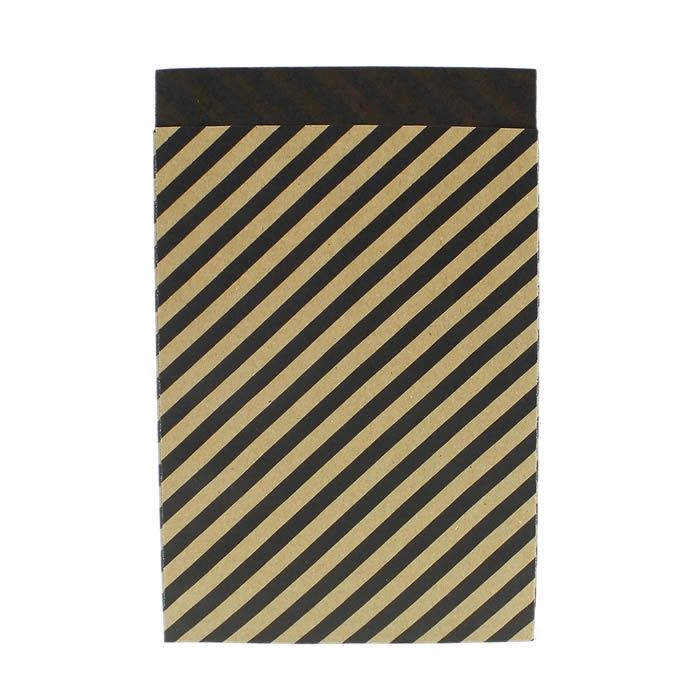 Papieren zakjes stripes kraft dubbelzijdig 17 x 25 cm (200 stuks)