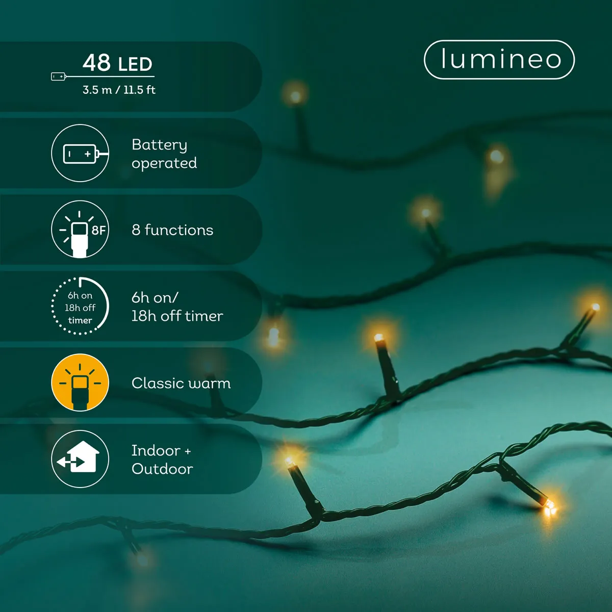 Kerstverlichting classic warm 48 LED (3,5 meter) Kerstverlichting classic warm 48 LED (3,5 meter)