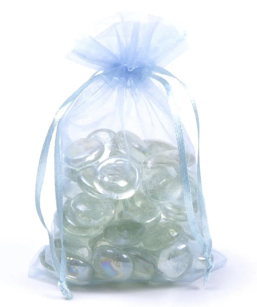 Organza zakjes lichtblauw 7,5 x 10 cm (50 stuks)