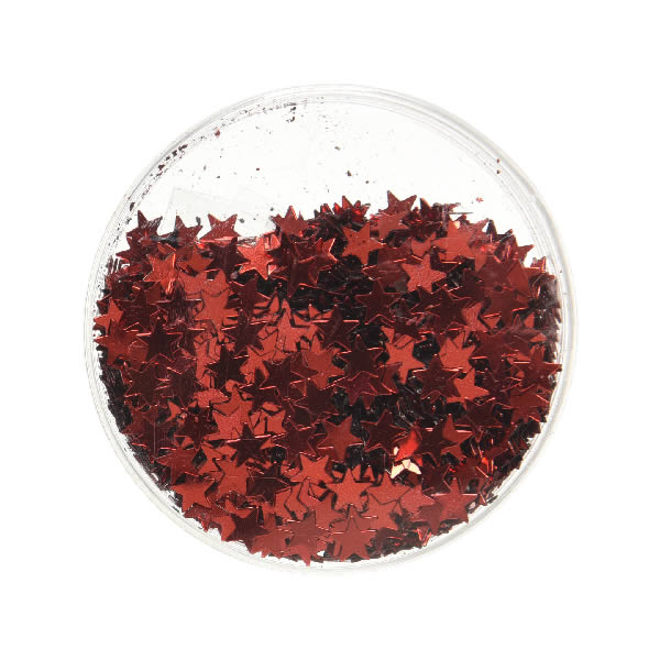 Strooidecoratie sterren metallic rood S (5 mm)
