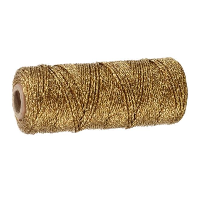 Katoenen koord metallic goud 1,5 mm (100 meter)