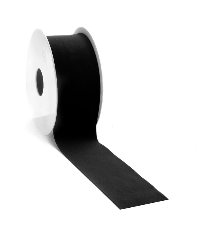 Cadeaulint velvet zwart 40 mm (5 meter)